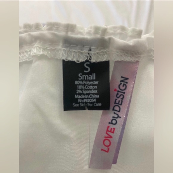 White Long Sleeve Cold Shoulder Ruffle Blouse - Picture 8 of 8